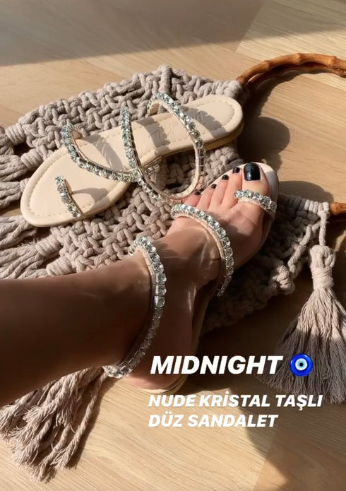 MIDNIGHT TAŞLI SANDALET